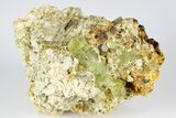 Lustrous, Yellow Apatite Crystals on Feldspar - Morocco #185463-1